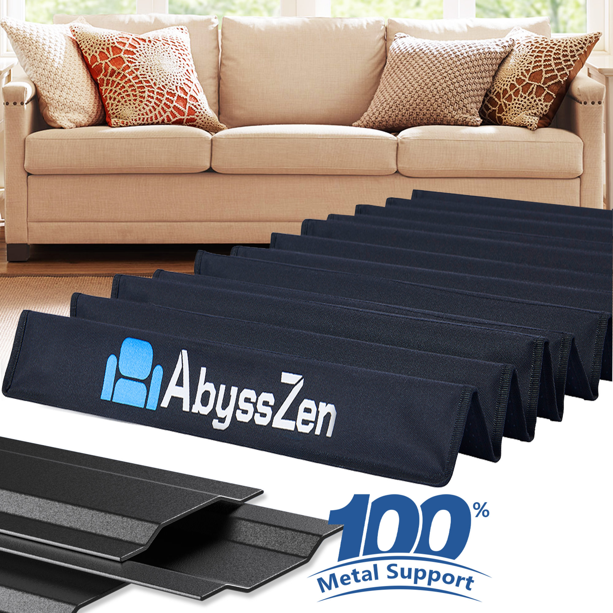 AbyssZen Iron Sofa Cushion Support 23 X 68 Adjustable Fit For Abysszen iron sofa cushion support 23 x 68 adjustable fit for